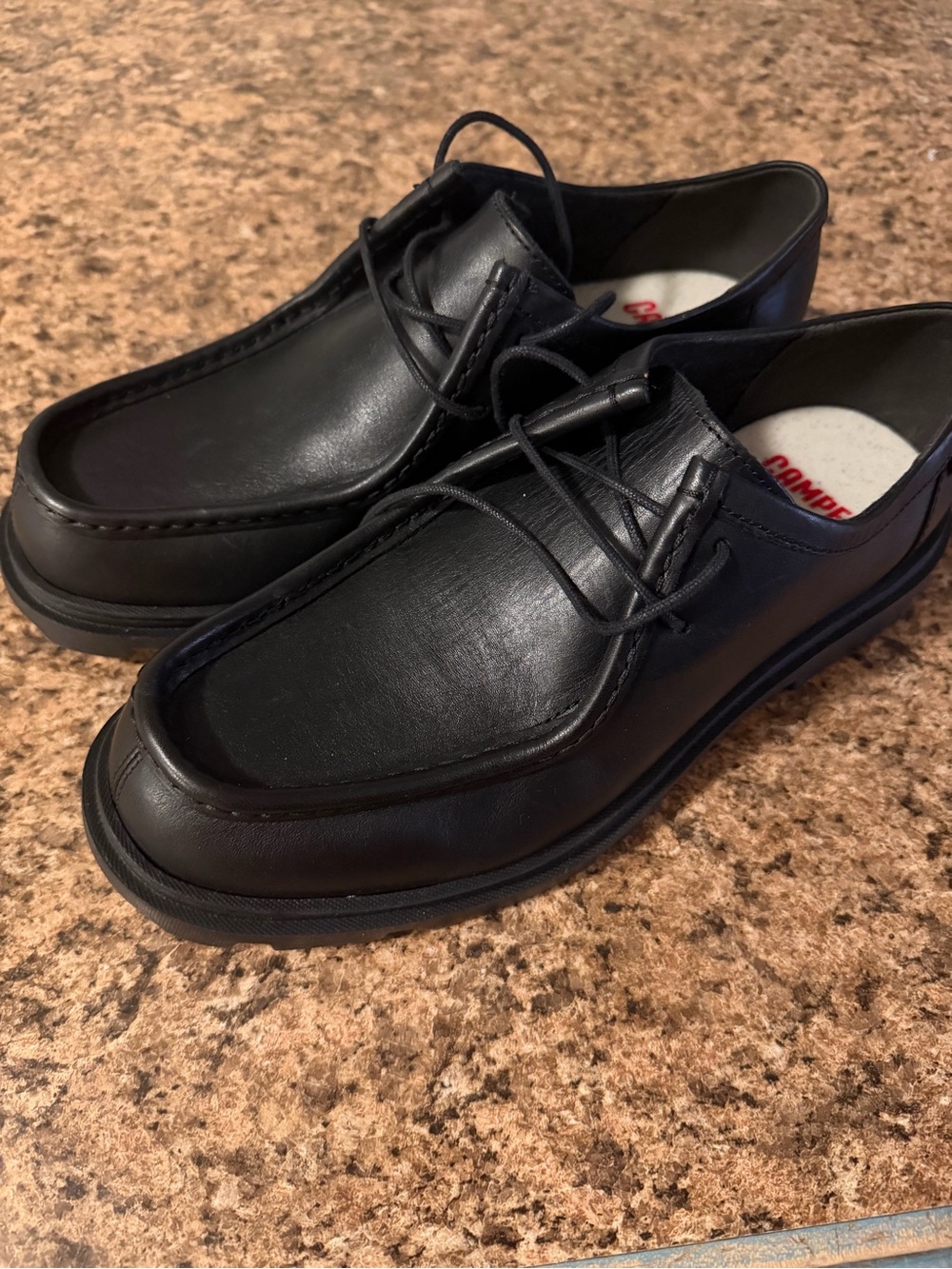 Camper Junction Mens Black Leather Loafers(No Toe Caps) Just Shoes(Mens 42 Euro)